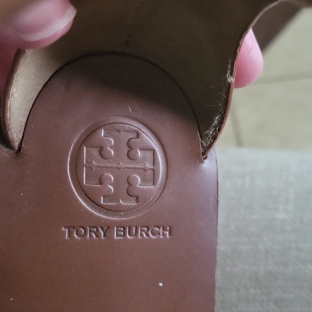 Tory Burch Zoey Leather Logo Sandal Size 8M
